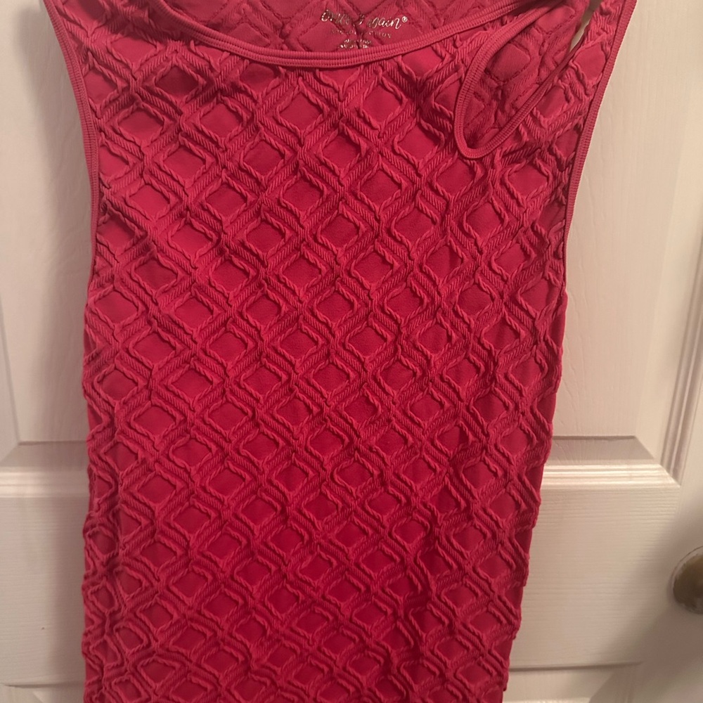 Red Sleeveless Textured Dress